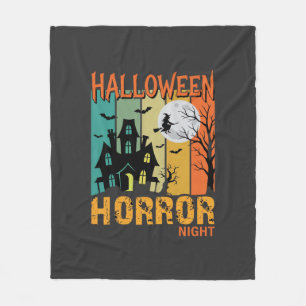 Halloween Horror Night Haunted House Vector_1 Fleece Blanket