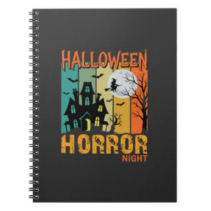 Halloween Horror Night Haunted House Vector_1 Notebook