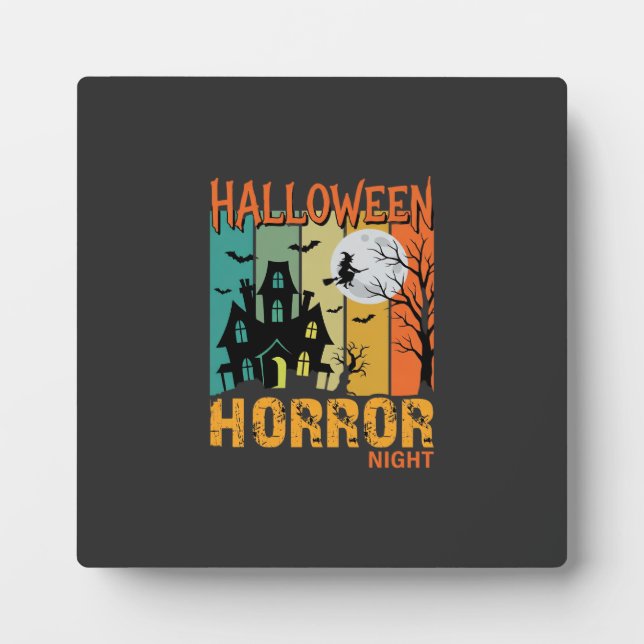 Halloween Horror Night Haunted House Vector_1 Plaque (Front)