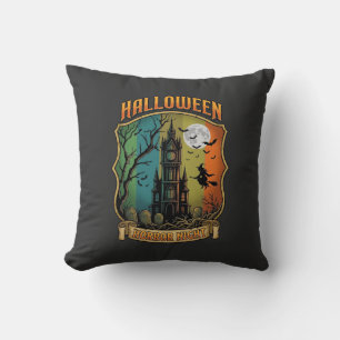 Halloween Horror Night Haunted House Witch Full Mo Cushion