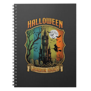 Halloween Horror Night Haunted House Witch Full Mo Notebook