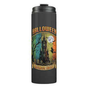 Halloween Horror Night Haunted House Witch Full Mo Thermal Tumbler
