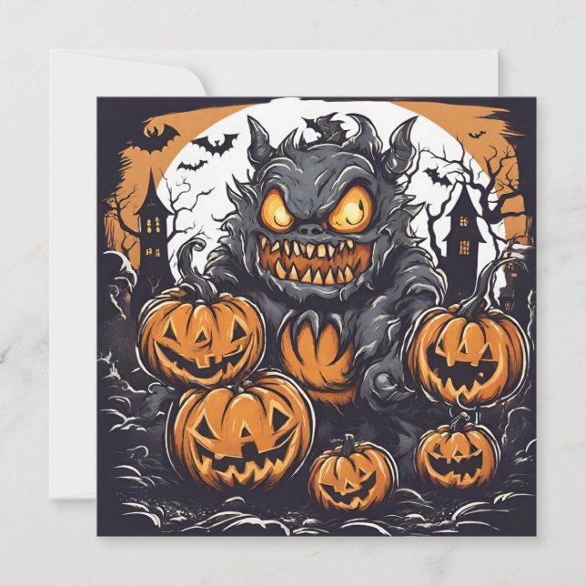 Halloween Horror Night  Holiday Card (Front)