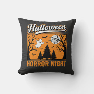 Halloween Horror Night Retro Ghost Forest Cushion