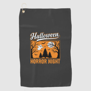 Halloween Horror Night Retro Ghost Forest Golf Towel