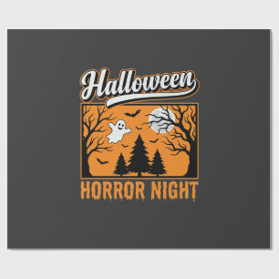 Halloween Horror Night Retro Ghost Forest Wrapping Paper