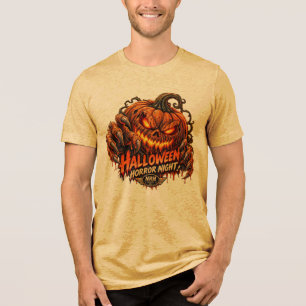 Halloween Horror Night Vintage Pumpkin Men's T-Shi Tri-Blend Shirt