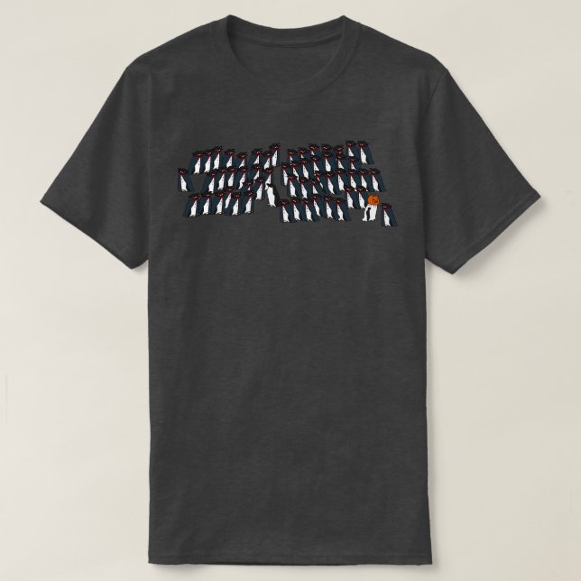 Halloween Horror Party of Vampire Penguins T-Shirt (Design Front)