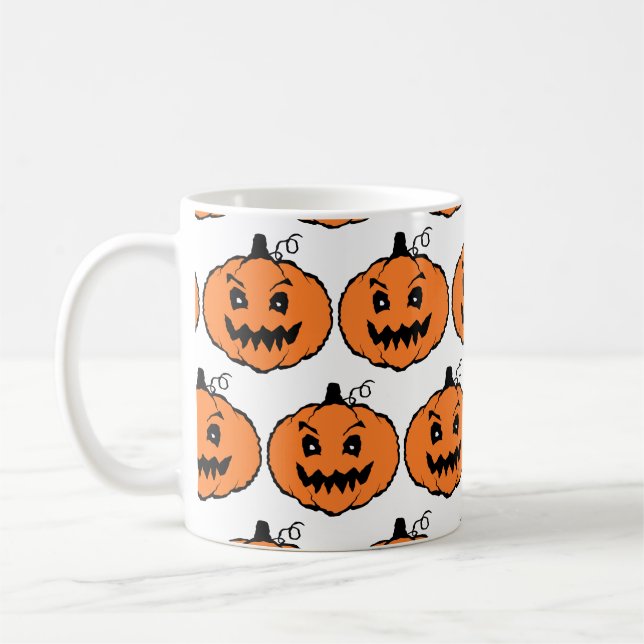 Halloween Horror Pumpkin Pattern Coffee Mug (Left)