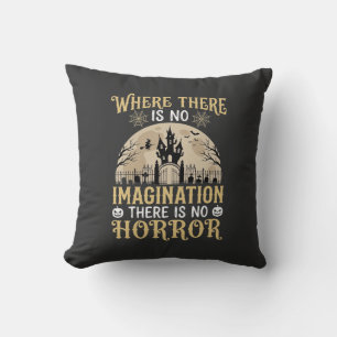Halloween Horror Quote Haunted Castle Imagination Cushion