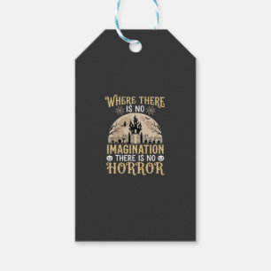 Halloween Horror Quote Haunted Castle Imagination Gift Tags