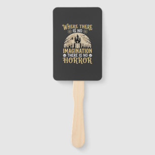 Halloween Horror Quote Haunted Castle Imagination Hand Fan