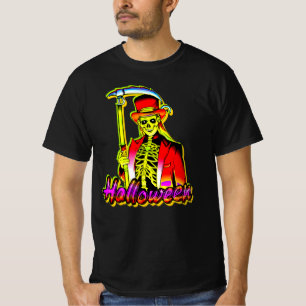 Halloween Horror Red Yellow Grim Reaper Monster    T-Shirt