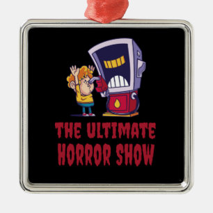 Halloween - Horror Show at Gas Station Metal Ornament