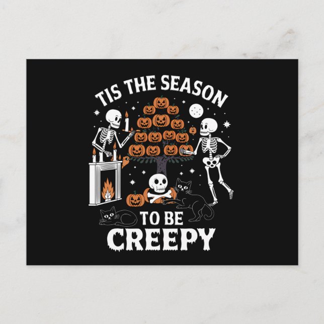 Halloween Horror Tis The Season To Be Creepy Postcard (Front)