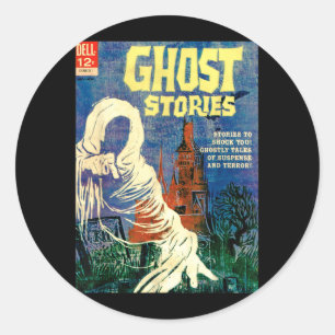 Halloween Horror Vintage Ghost Grim Reaper Comic Classic Round Sticker