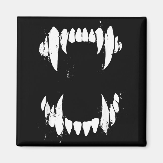 Halloween Horror Wolf Dog Vampire Monster Teeth Magnet (Front)