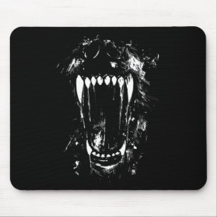 Halloween Horror Wolf Dog Vampire Monster Teeth Mouse Pad
