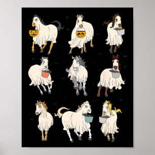 Halloween Horse Ghost Boo Pumpkin Costume For Men  Poster