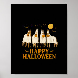 Halloween Horse Ghost Soky Season Horse Lover Wome Poster