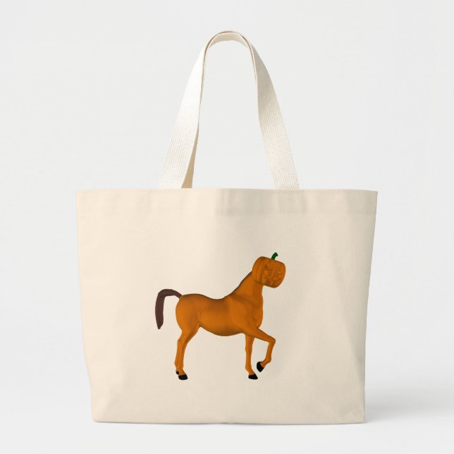 Halloween Horse Large Tote Bag (Front)