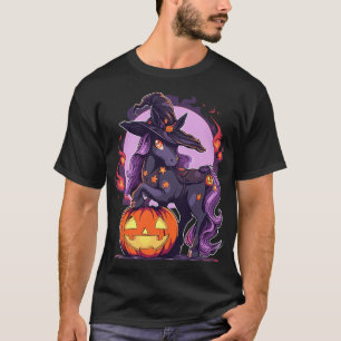 Halloween Horse Witch Hat Horse Rider T-Shirt
