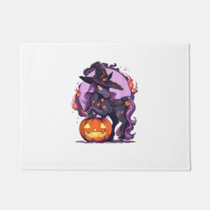 Halloween Horse Witch Hat Jack o Lantern Horse Rid Doormat