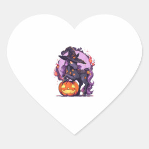 Halloween Horse Witch Hat Jack o Lantern Horse Rid Heart Sticker