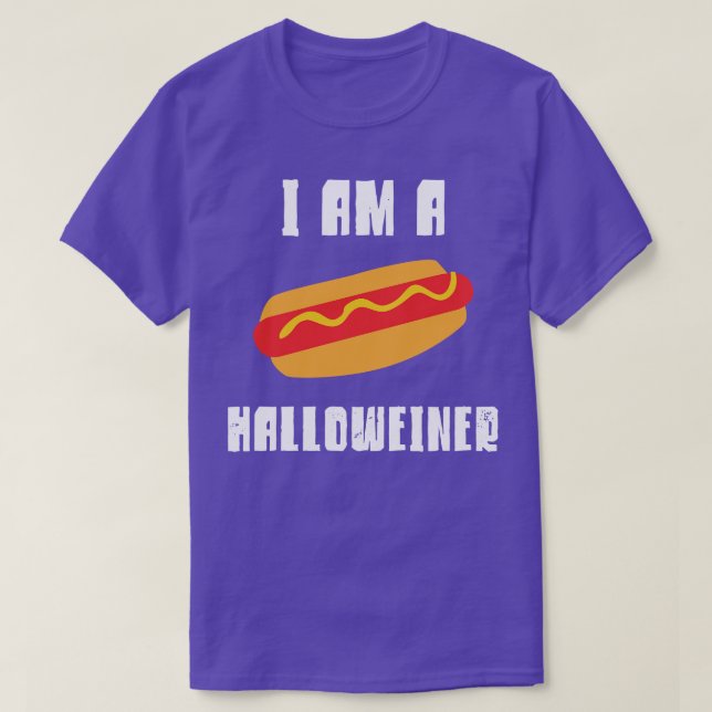 Halloween Hot Dog Costume Easy Halloweiner T-Shirt (Design Front)