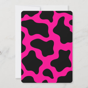 halloween hot pink cow print invitation