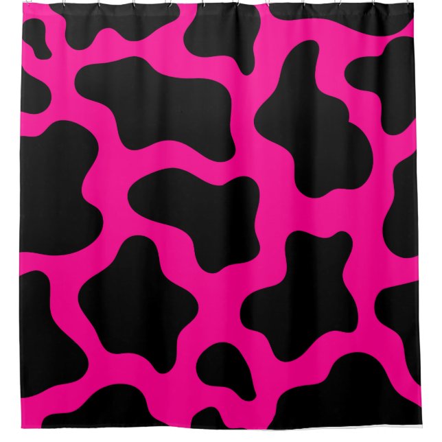 halloween hot pink cow print shower curtain (Front)