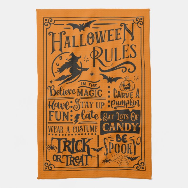 Halloween House1 Rules Customise Kitchen Towels (Vertical)