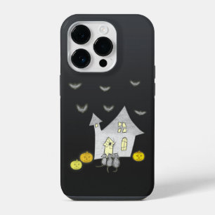 Halloween House, Black Cats, Bats, Pumpkins iPhone 14 Pro Case