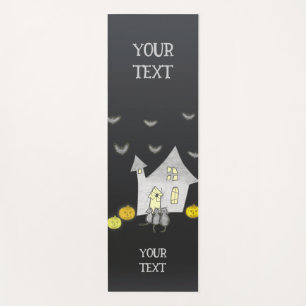 Halloween House, Black Cats, Bats, Pumpkins Yoga Mat