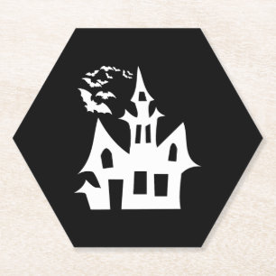 halloween house   paper coaster