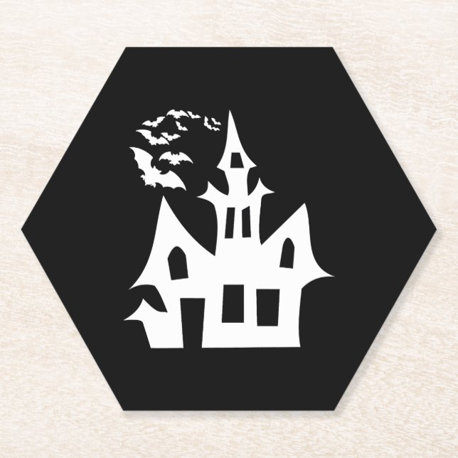 halloween house   paper coaster (Front)