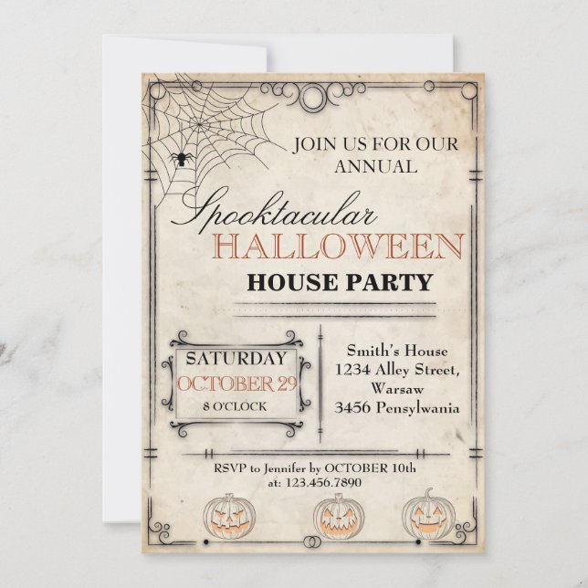 Halloween House Party Invitation (Front)