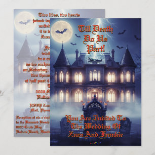 Halloween House With Frankie, Dark Blue Invitation
