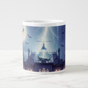 Halloween House With Frankie, Dark Blue Large Coffee Mug