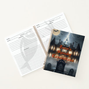 Halloween House With Frankie, Dark Grey Notebook