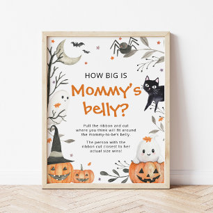 Halloween How Big Is Mummy's Belly Shower Game Poster