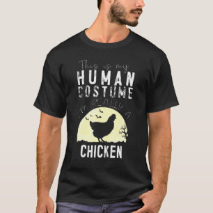 Halloween Human Costume Chicken Creepy Horror T-Shirt