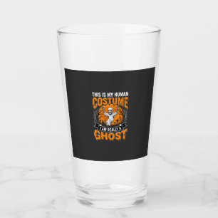Halloween Human Costume Ghost Skeleton Graphic Glass