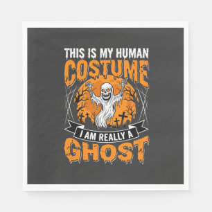Halloween Human Costume Ghost Skeleton Graphic Napkin