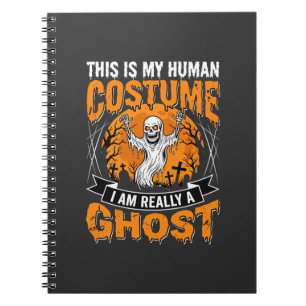 Halloween Human Costume Ghost Skeleton Graphic Notebook