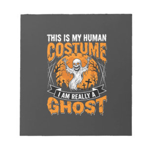 Halloween Human Costume Ghost Skeleton Graphic Notepad