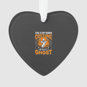 Halloween Human Costume Ghost Skeleton Graphic Ornament
