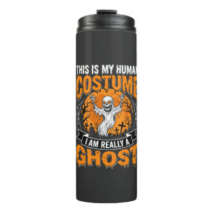 Halloween Human Costume Ghost Skeleton Graphic Thermal Tumbler