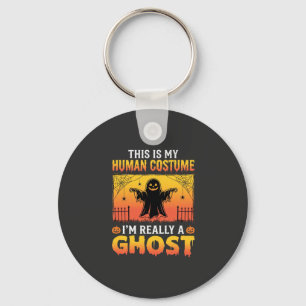 Halloween Human Costume Ghost Vintage Key Ring