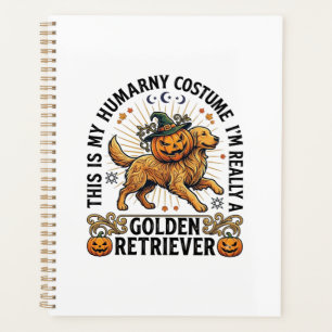 Halloween Human Costume Golden Retriever Pumpkin W Planner